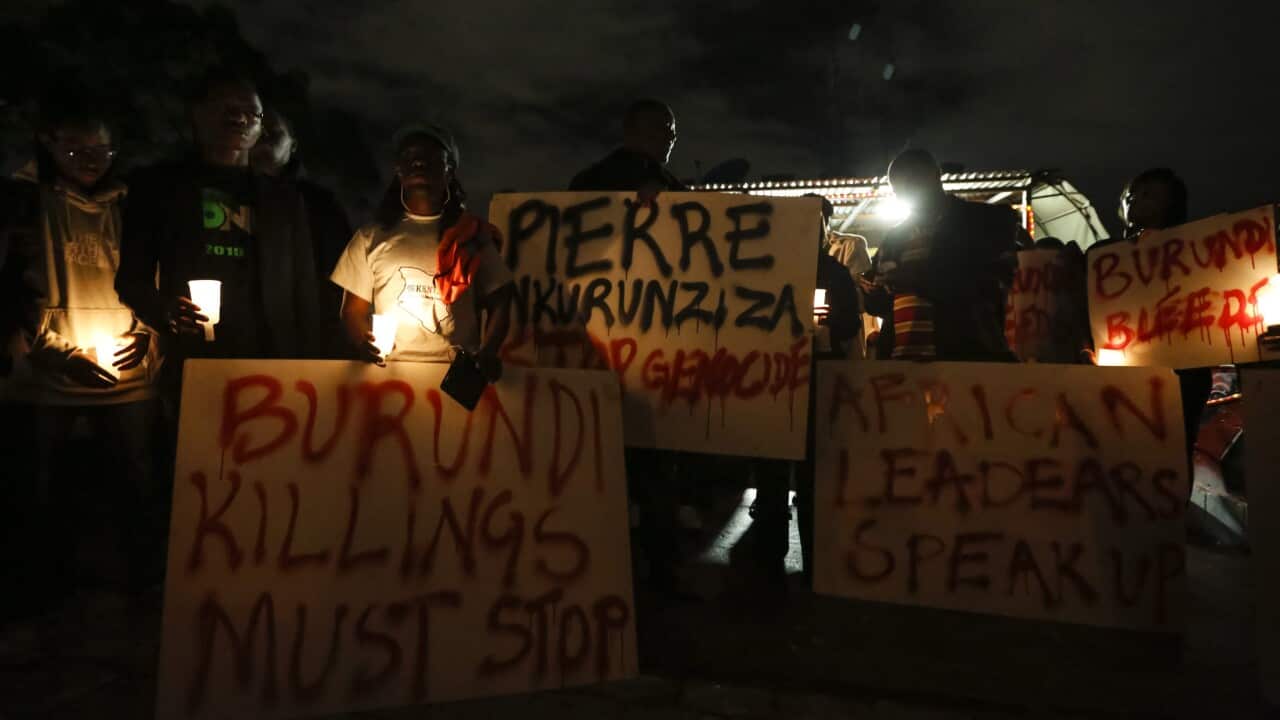eKenyan activists and Burundian expatriates hold a candlelight vigil for Burundi in Nairobi, Kenya. EPA/DAI KUROKAWA