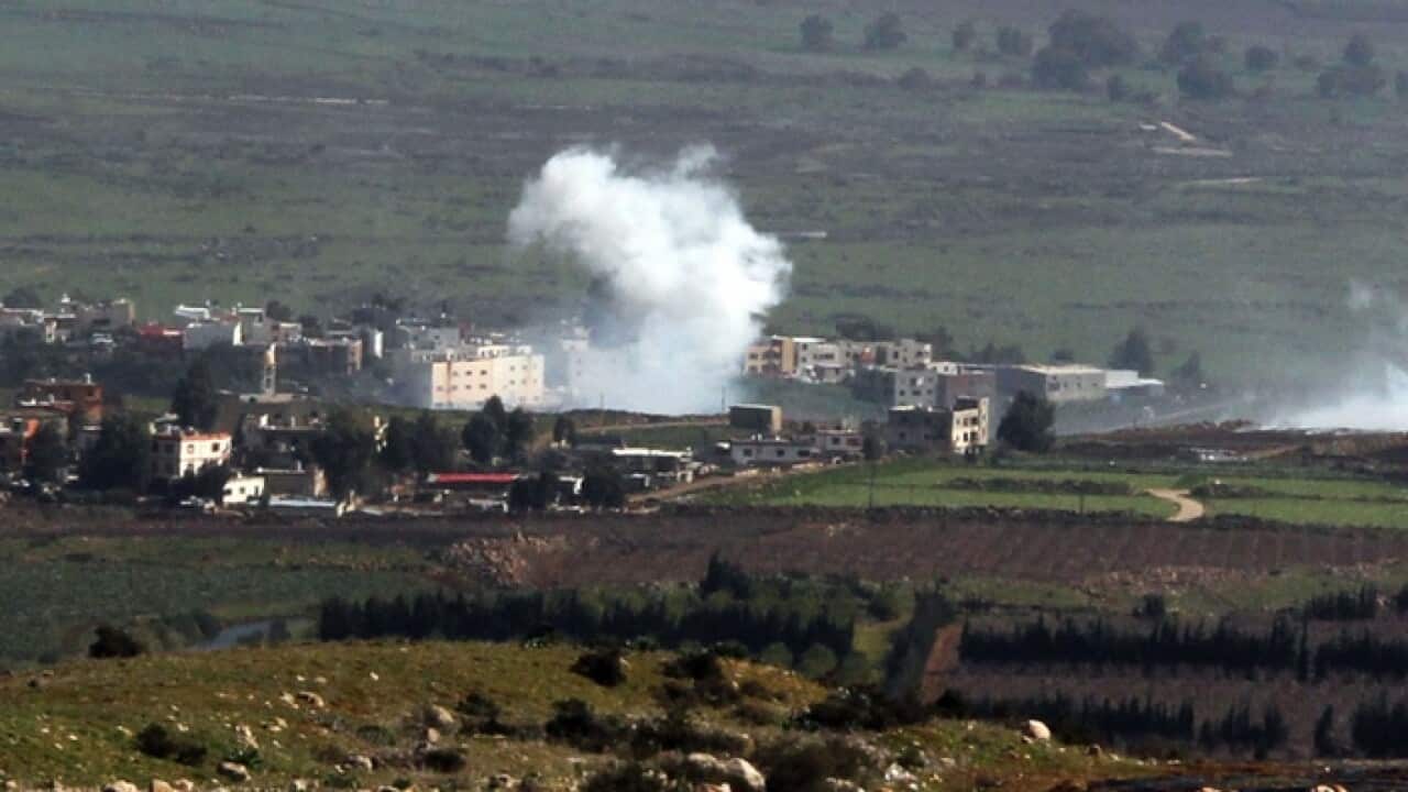 Smoke from Israeli shelling