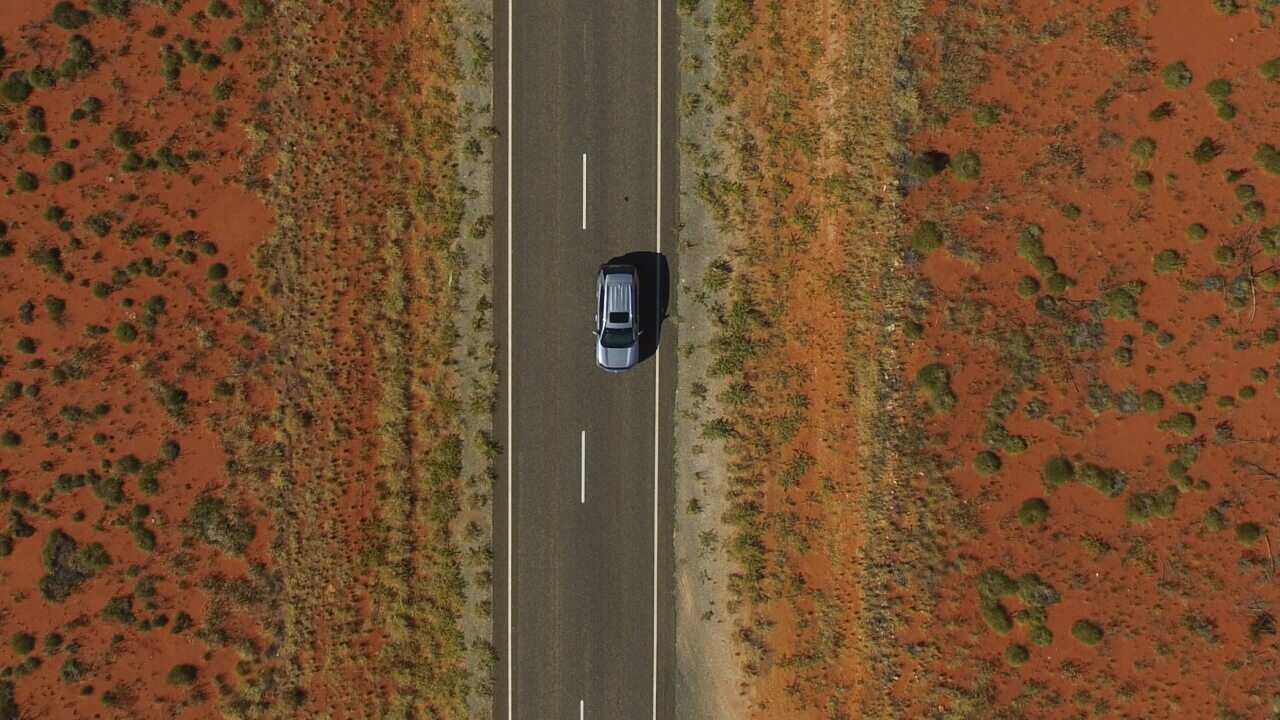 A drone shot of the Outback Way