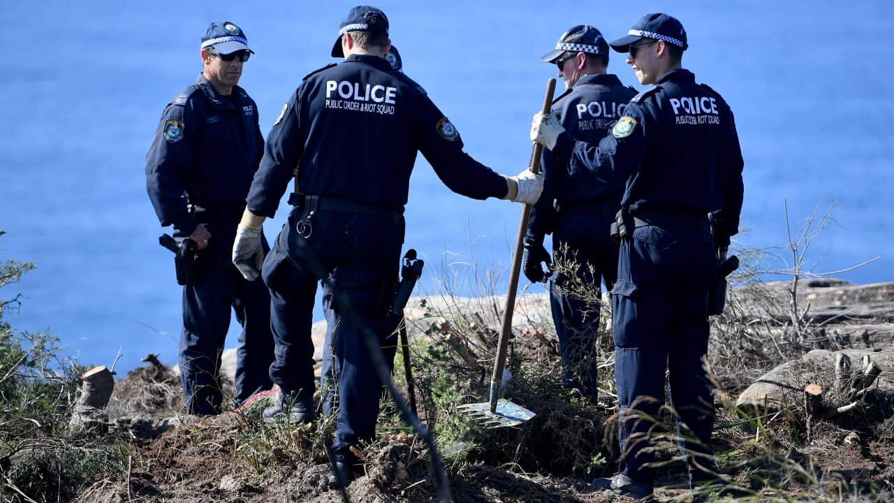 Police undertake a search at North Head near Manly, following an arrest in relation to a 1988 cold case, Sydney, Tuesday, 12 May, 2020.