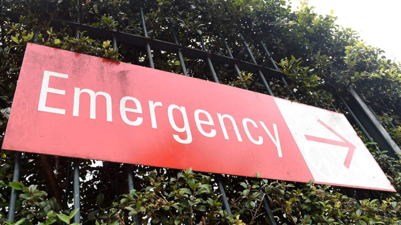 An emergency department sign