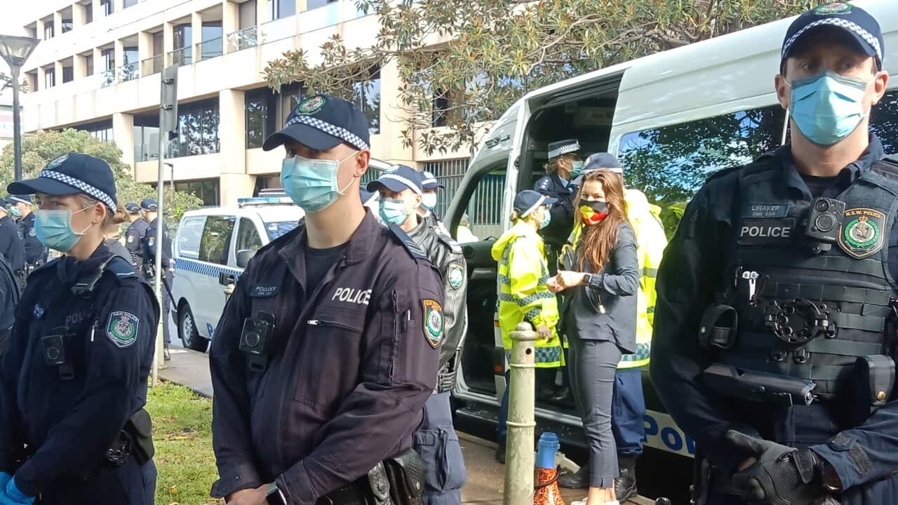 New South Wales police at the rally
