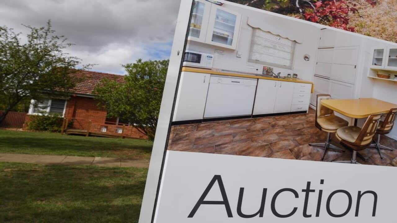 A real estate advertising board