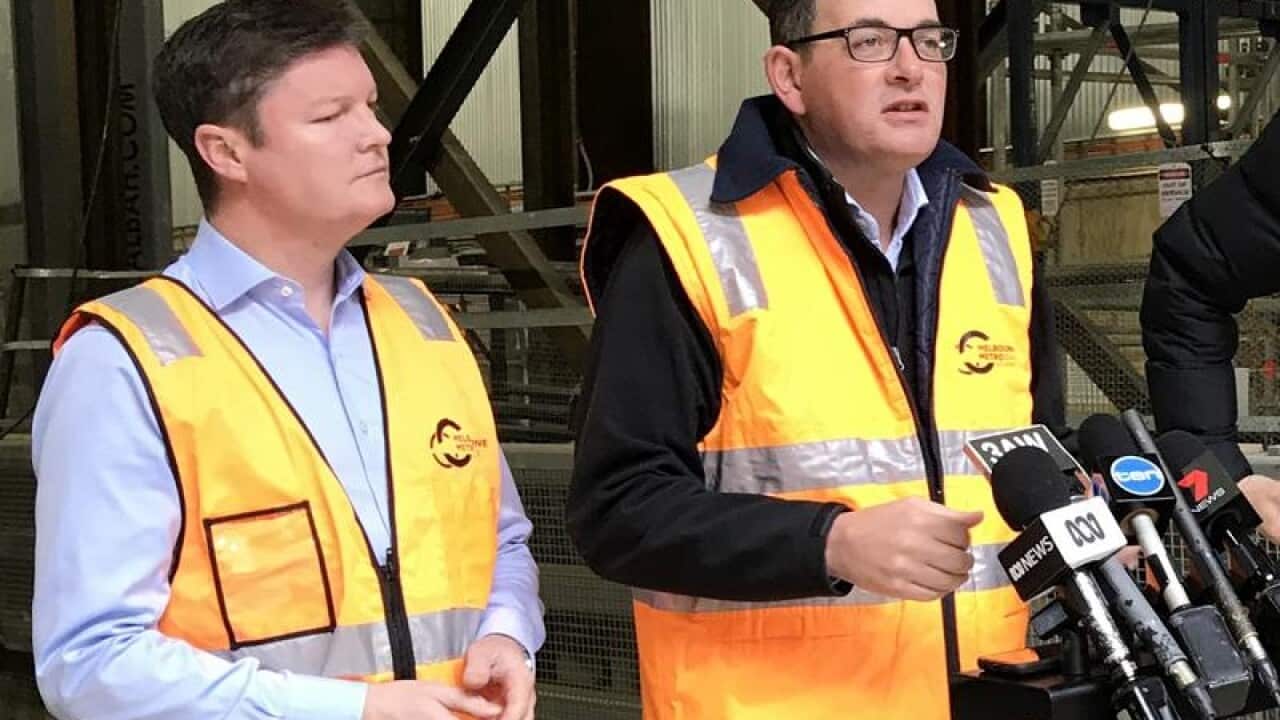 Victorian Premier Daniel Andrews (right)