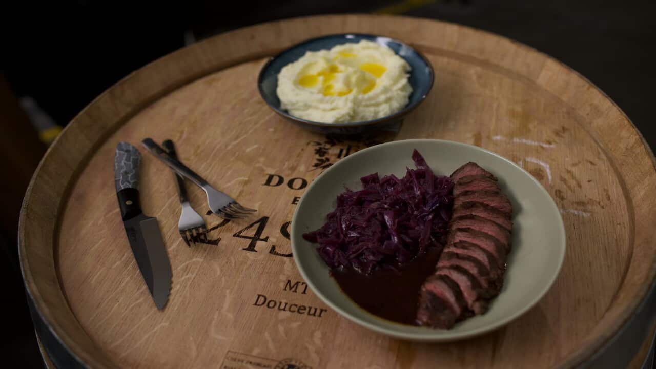 Pan Seared Kangaroo with Silesia Style Cabbage