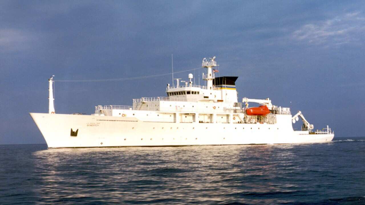 The USNS Bowditch, a T-AGS 60 Class Oceanographic Survey Ship
