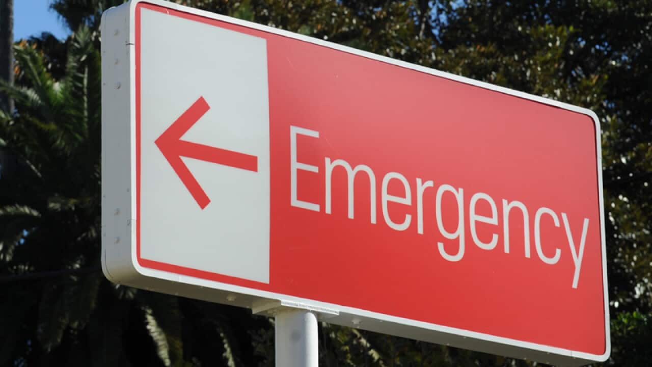 An emergency department sign
