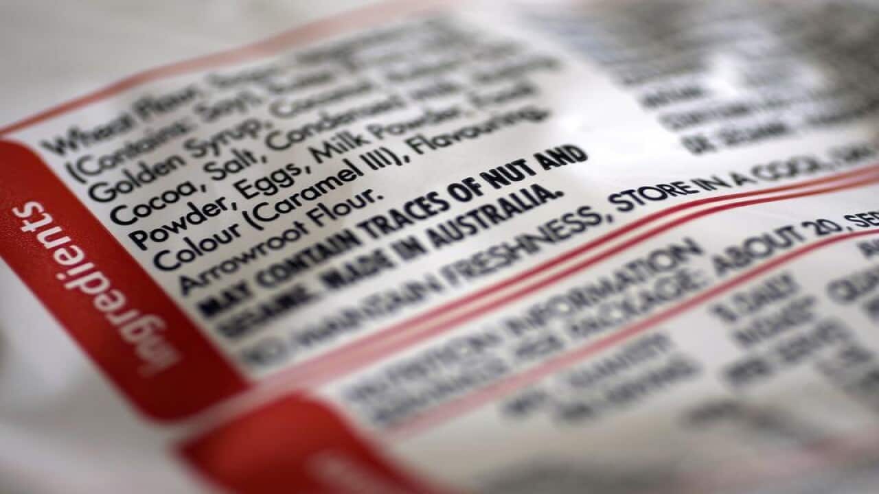 A food warning label