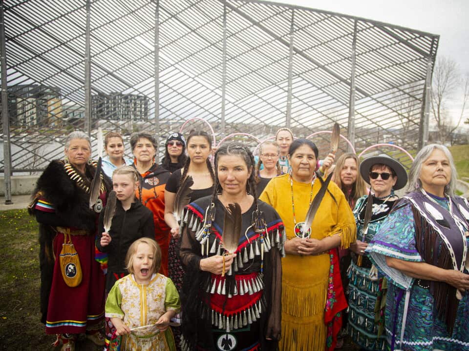 Shy-Anne Hovorka, Raise My Fist, music video group photo Long Lake #58 First Nation.
