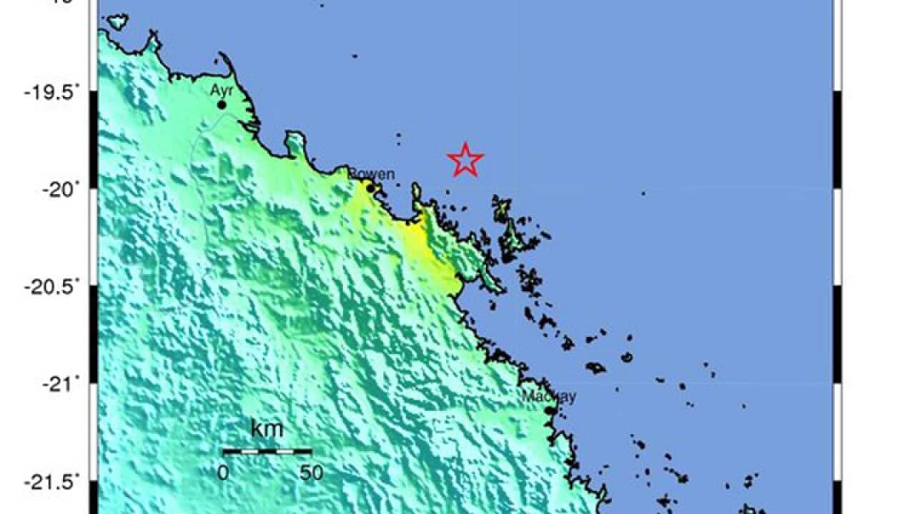 A US Geological Survey image showing the location of an earthquake