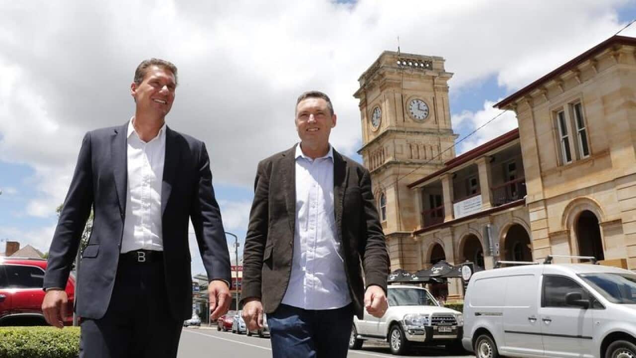 Cory Bernardi and Lyle Shelton in Toowoomba.