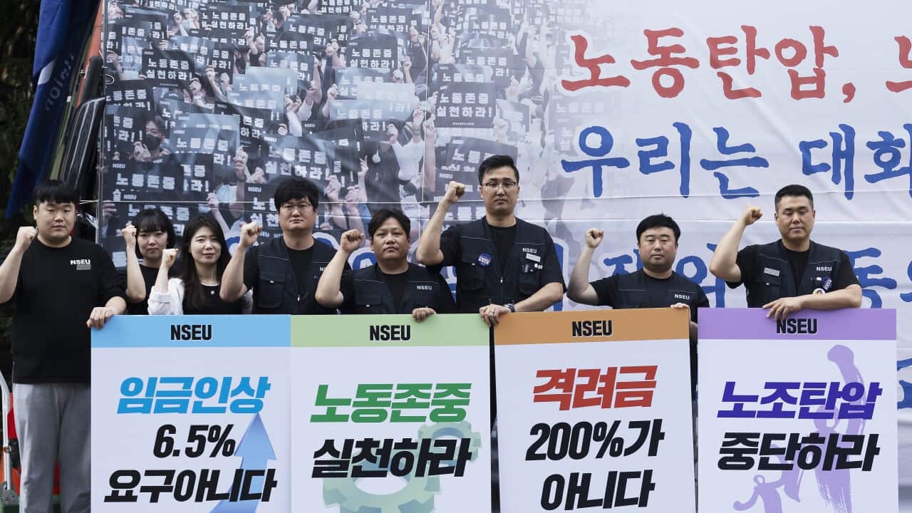Samsung Electronic union workers go on strike in South Korea