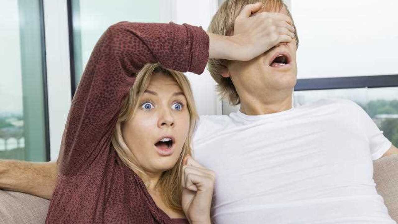 surprised man woman