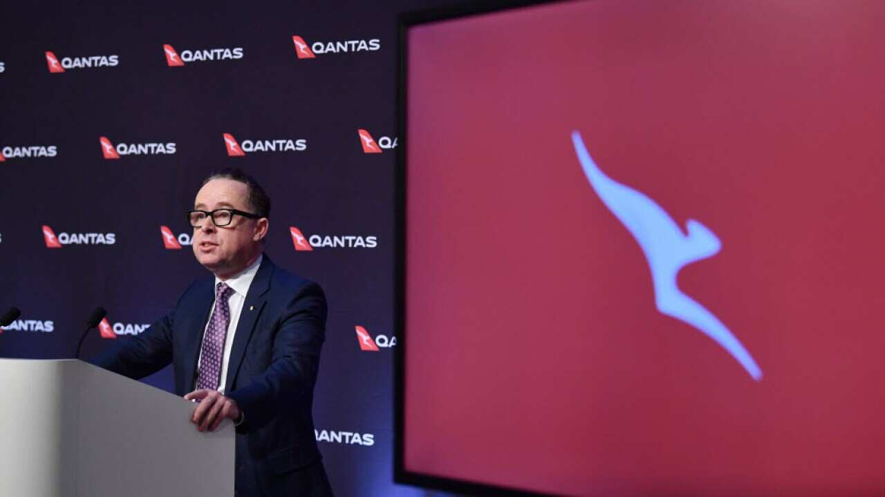 CEO Alan Joyce speaks to the media as Qantas Group deliver their full year results in Sydney