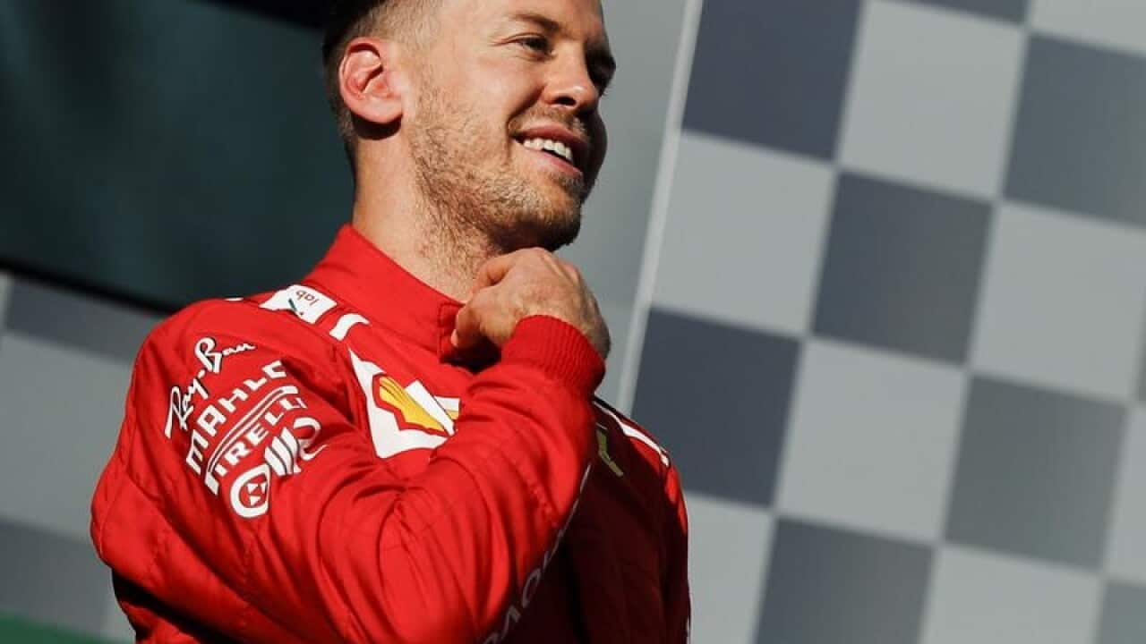 A file image of German driver Sebastian Vettel of Ferrari.