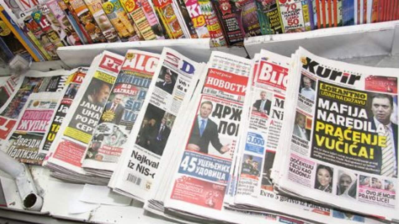 What role does Serbian media play in the upcoming election?