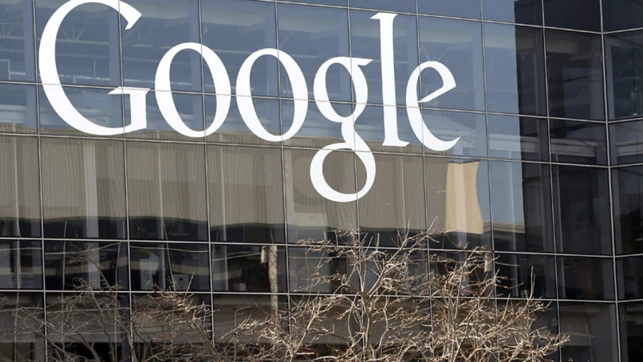 Google sign at the company's headquarters