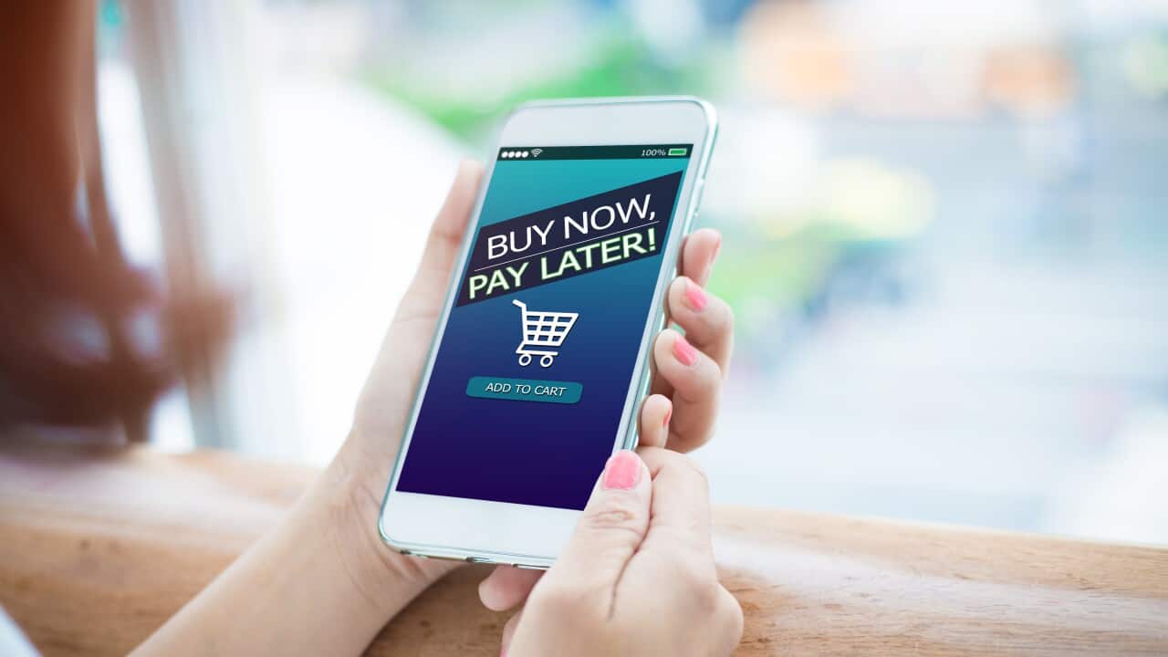 BNPL Buy now pay later online shopping concept.