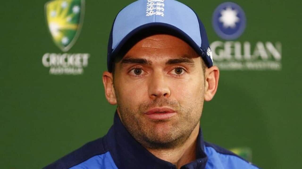 England's James Anderson during a press conference