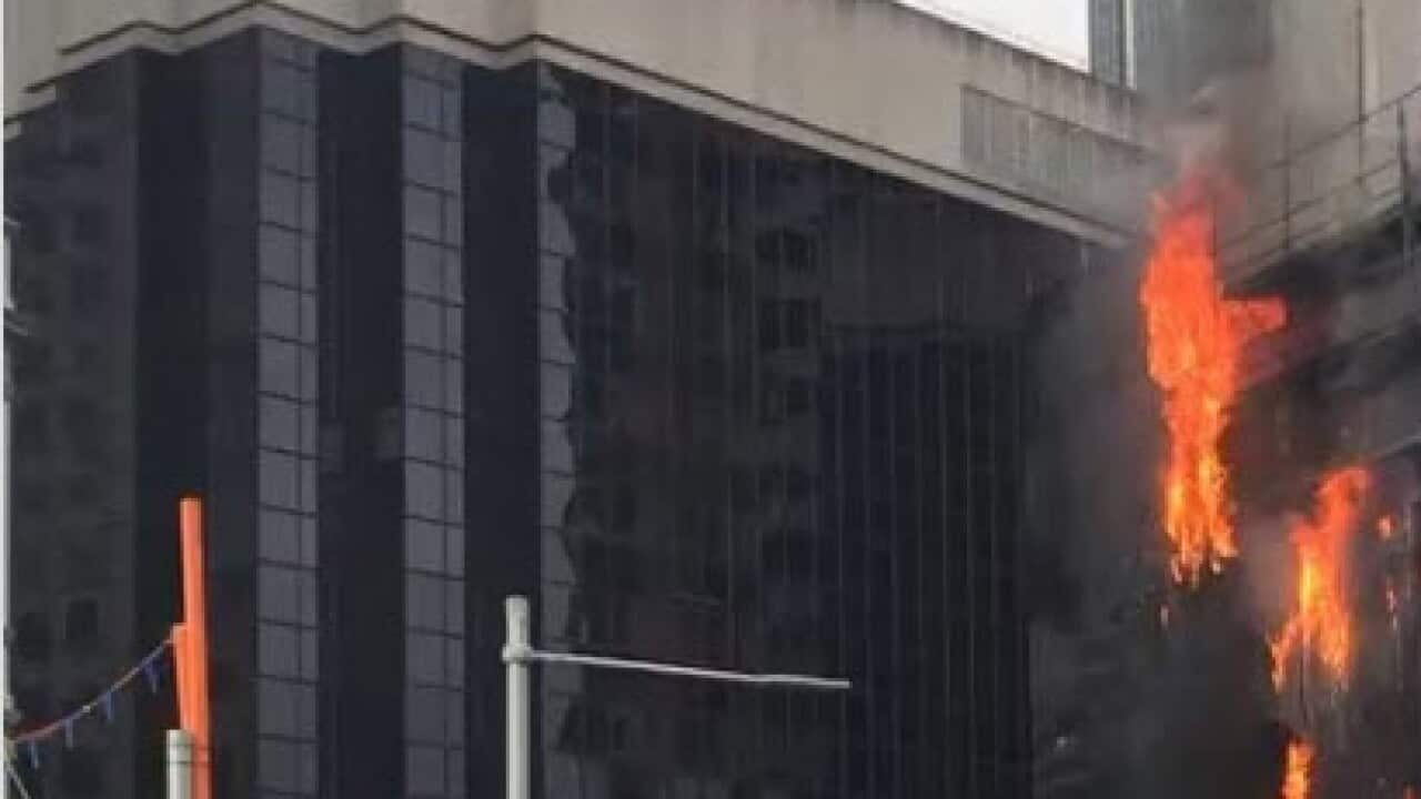 Fire on a luxury Sydney apartment site of Yuhu Group.