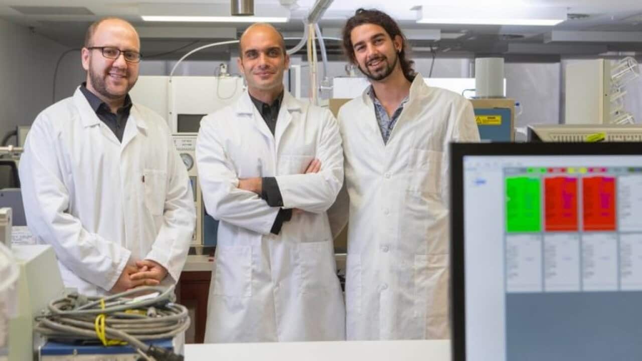 (From left) Dr Mohsen Rahmani , Prof. Antonio Tricoli, and PhD scholar Zelio Fusco