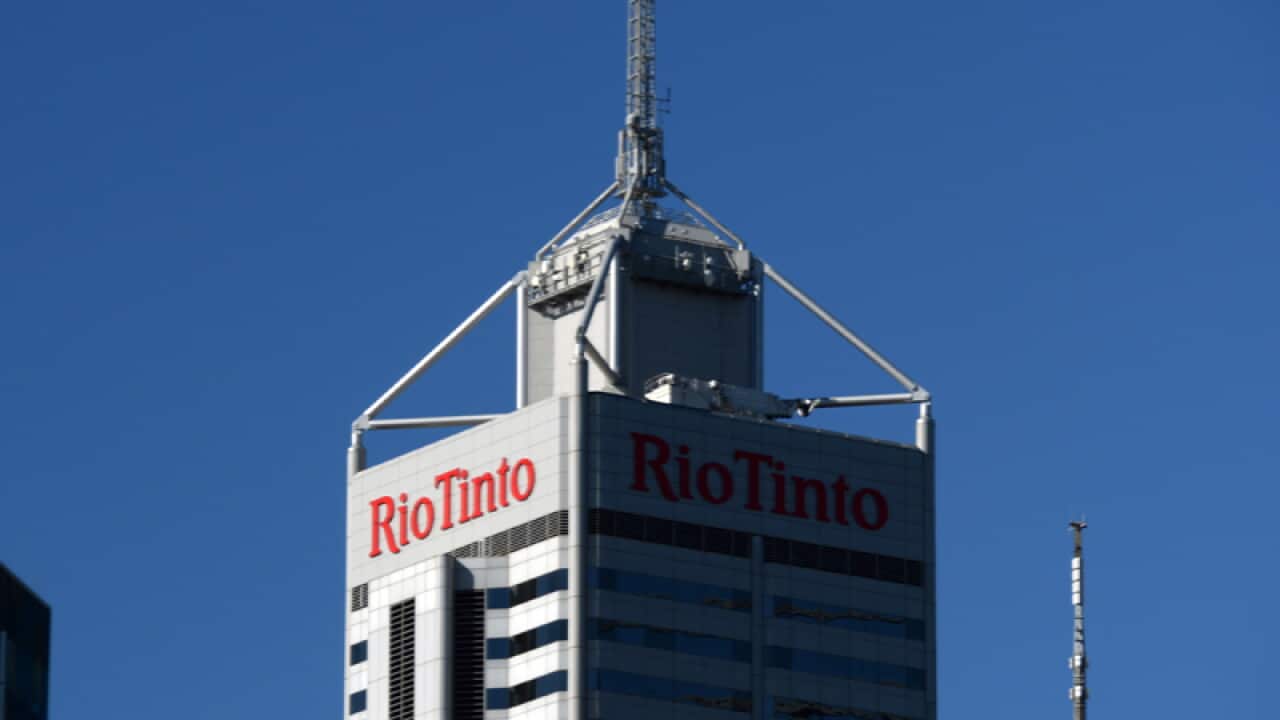 The logo of miner Rio Tinto