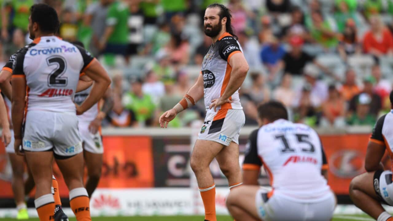 Aaron Woods of the Wests Tigers