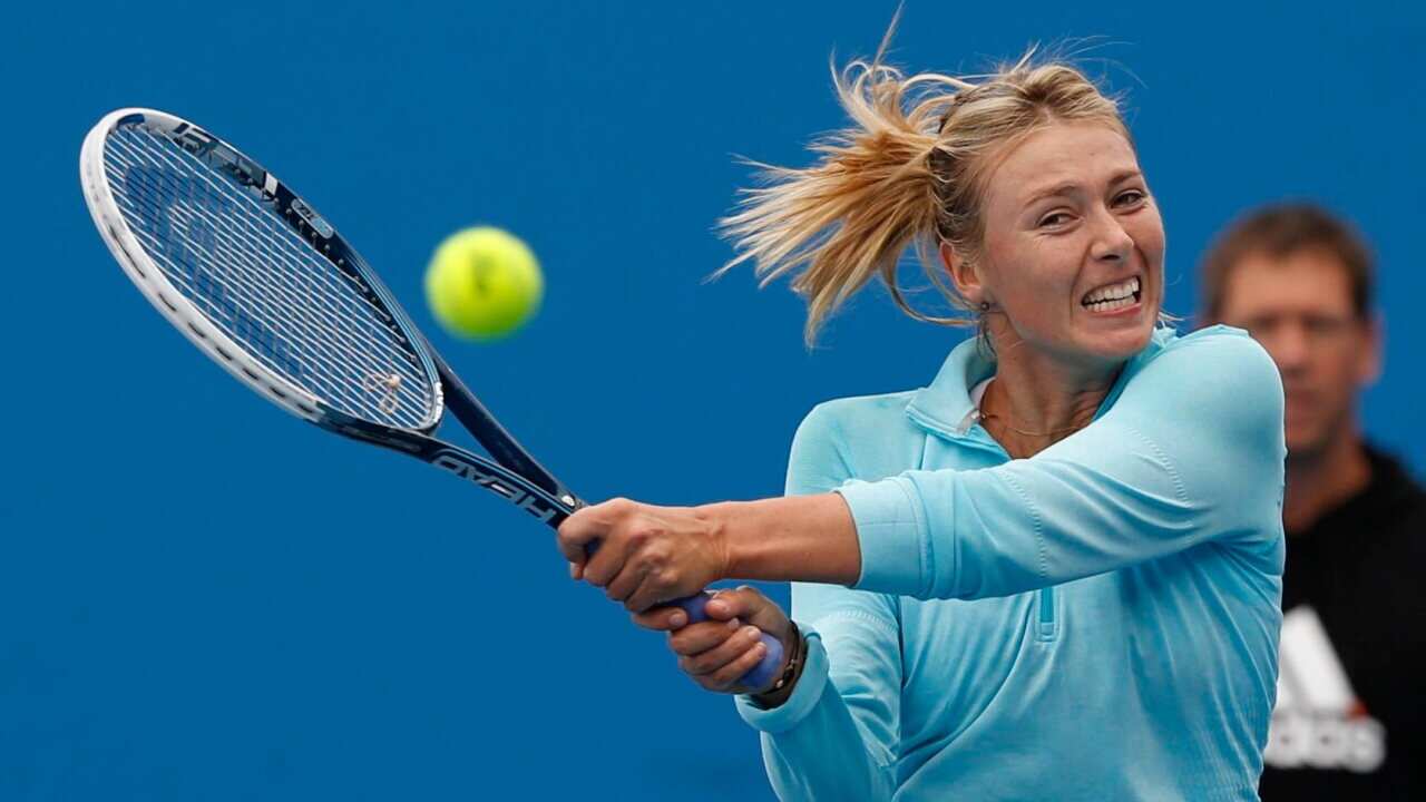 Maria Sharapova practices for the Australian Open - AAP.jpg