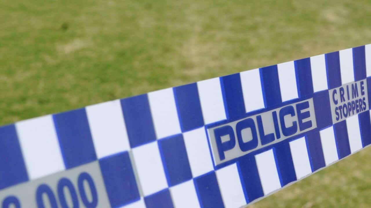 Police tape at a crime scene