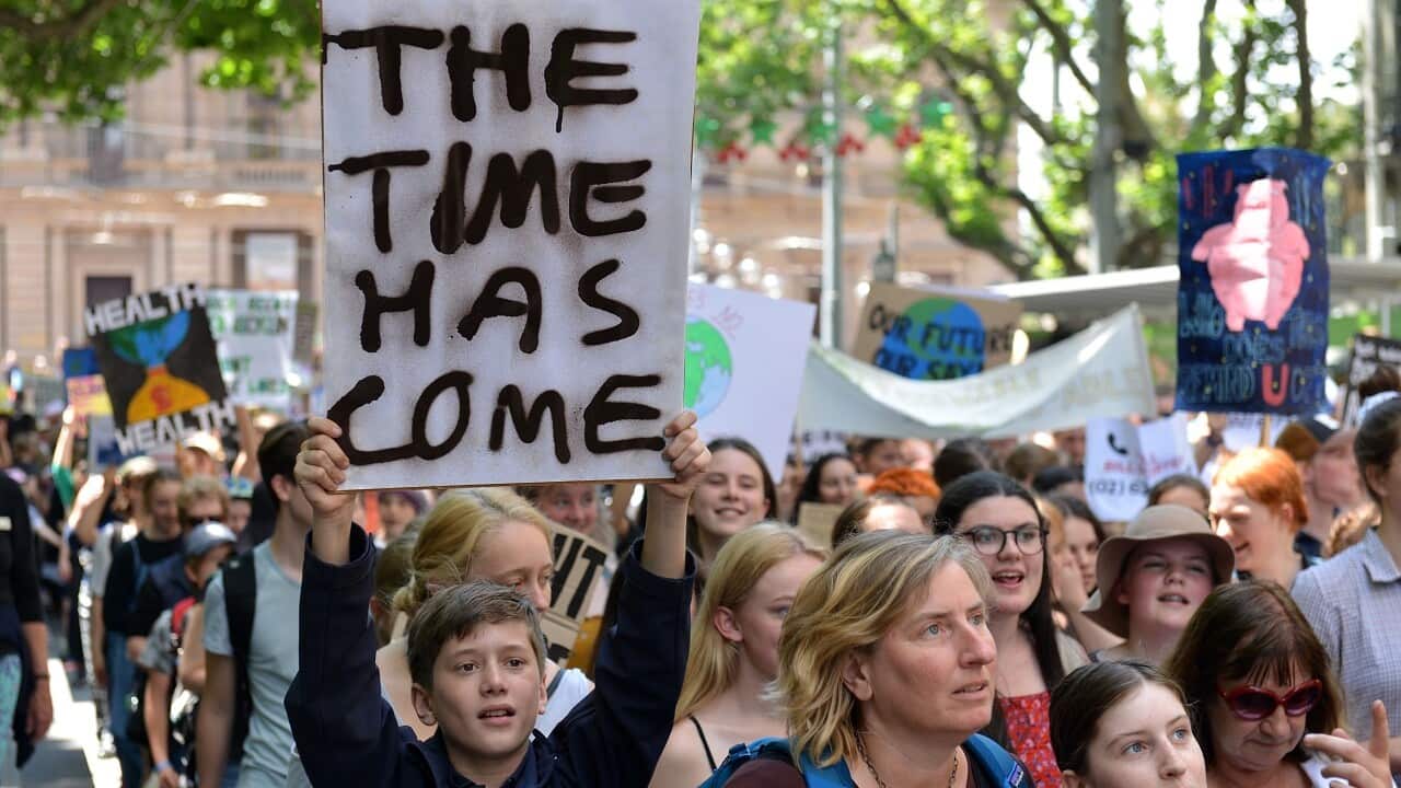 A climate change protest in Melbourne.