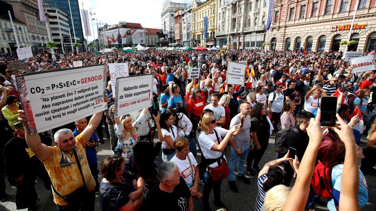 Zagreb protest covid 19