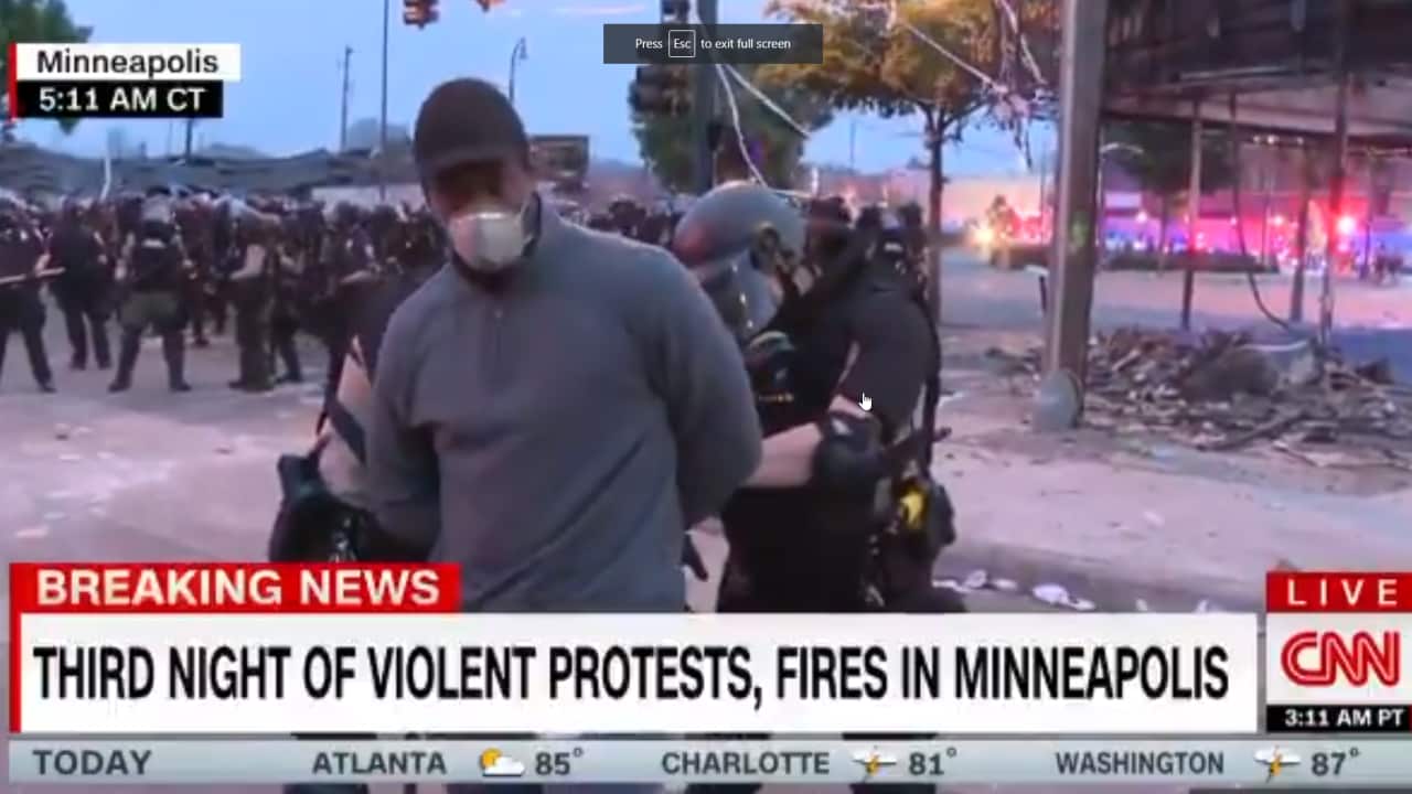 CNN reporter Omar Jimenez is arrested during a live broadcast.