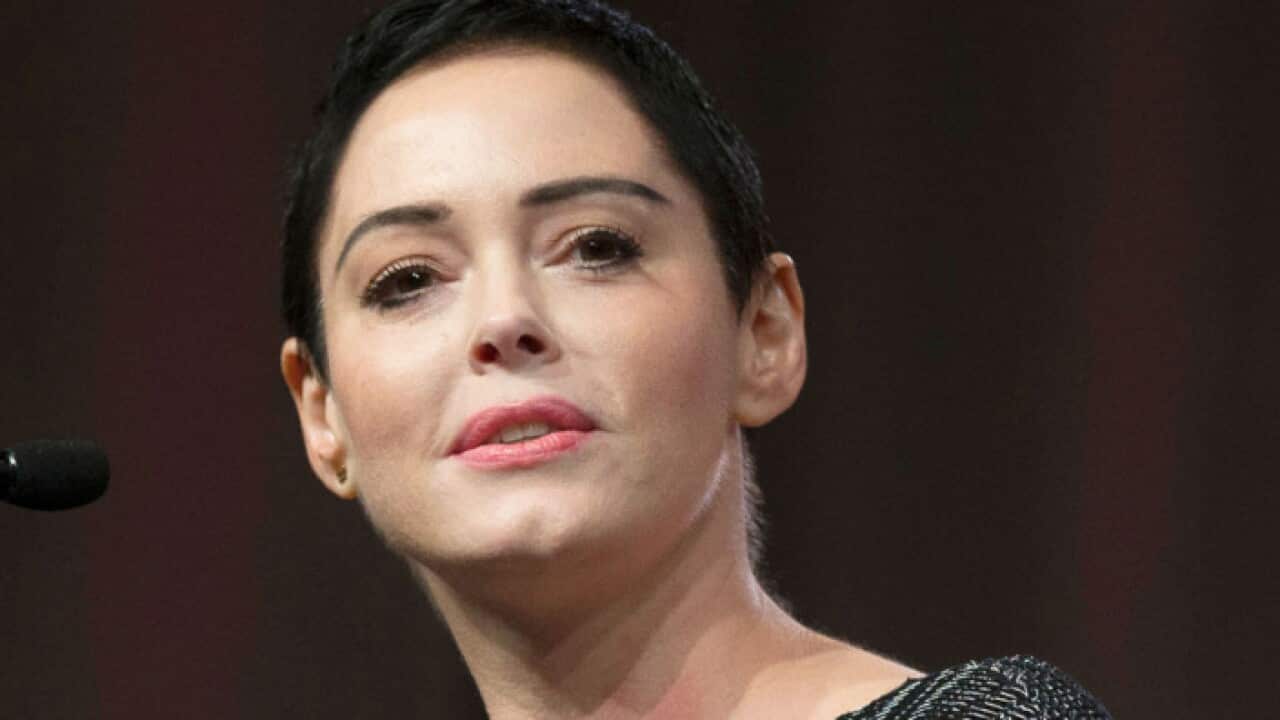 US actress Rose McGowan October 27, 2017. (Rena Laverty)