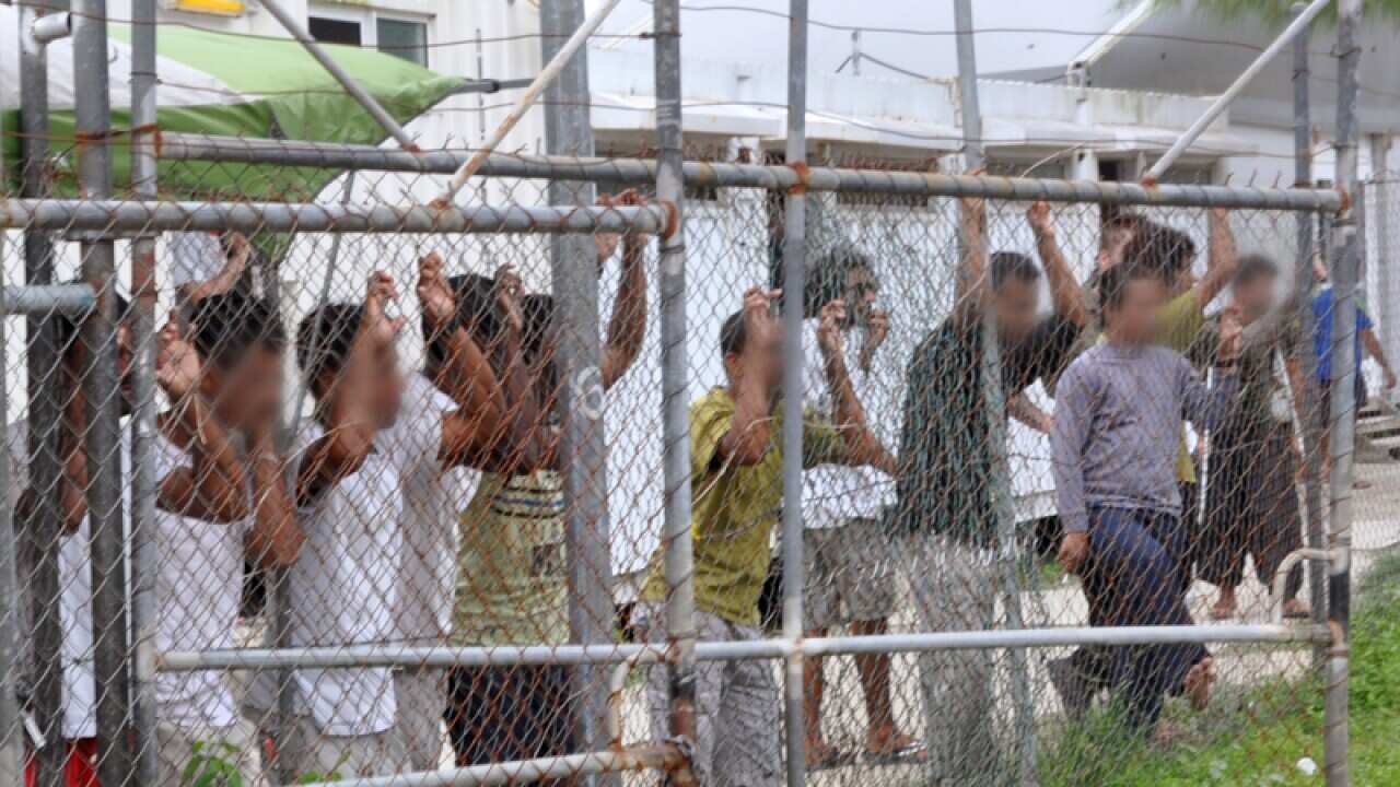 Asylum seekers at the Oscar compound on Manus Island