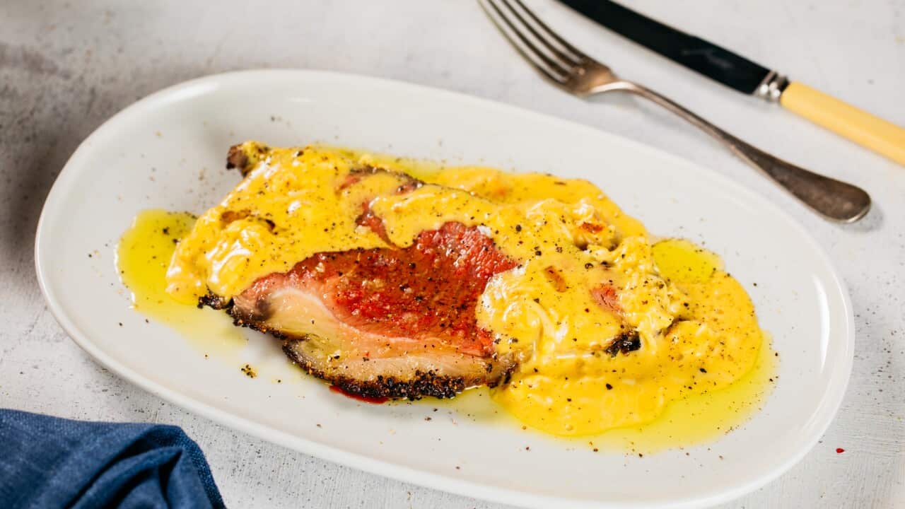 Mayura station striploin and lobster Hollandaise