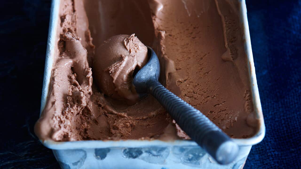 Dark chocolate ice-cream