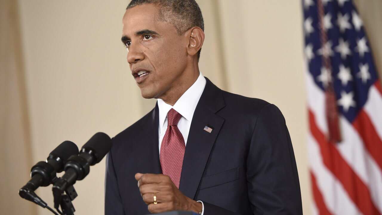 US President Barack Obama vows to target the Islamic State with air strikes 'wherever they exist', Washington, DC, USA, 10 September 2014. (EPA)