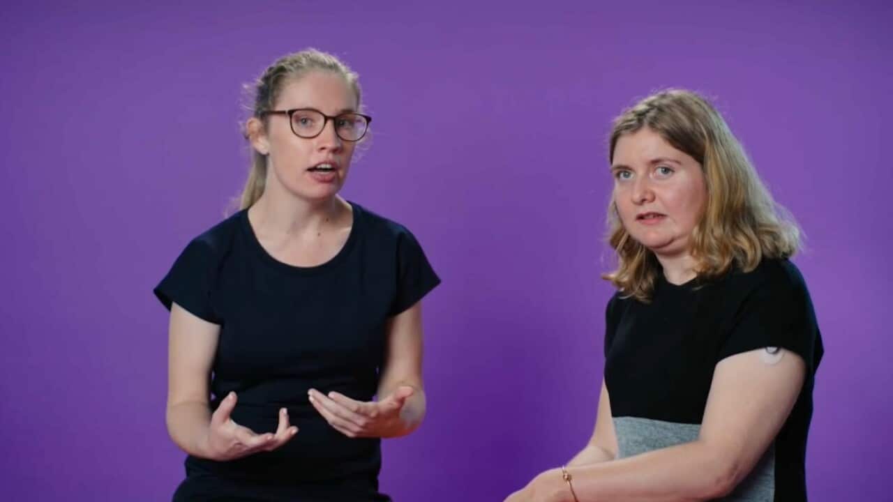 Georgina Henry and Natasha Garrity in Cerebral Palsy awareness video (SBS).jpg