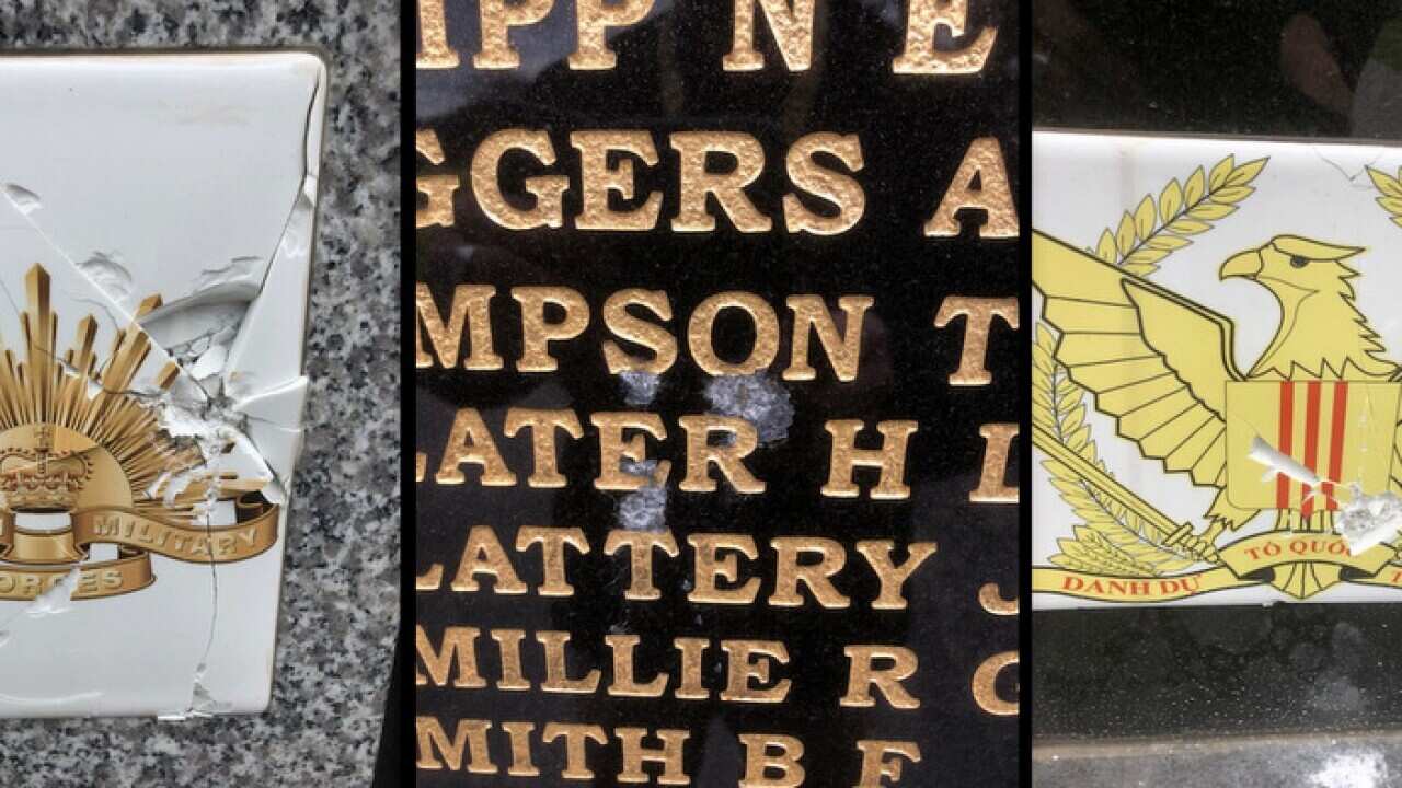 The Vietnam War memorial in Sunshine has been vandalised