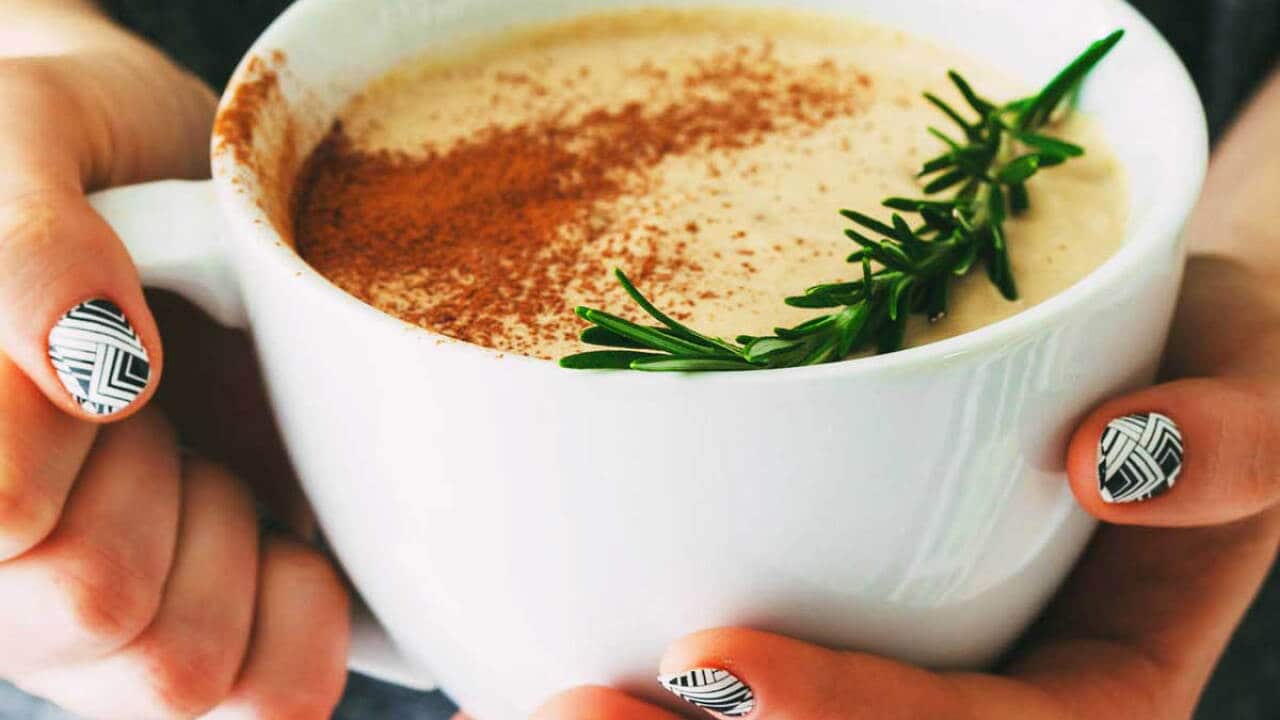 Rosemary hot white chocolate