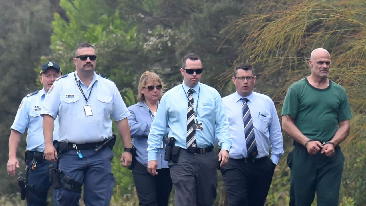 NSW Police escort Vinzent Tarantino who has been found not guilty