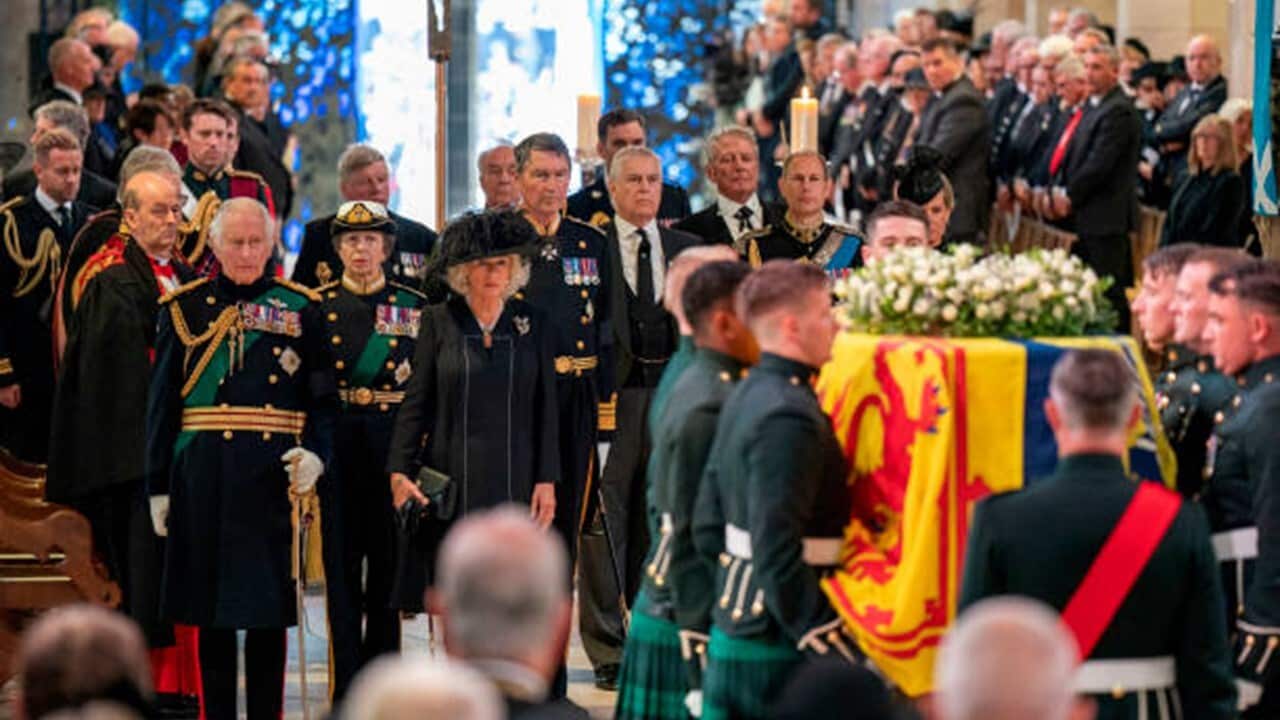 King Charles III attend a Service of Prayer and Reflection for the Life of Queen Elizabeth II at St Giles' Cathedral.jpg