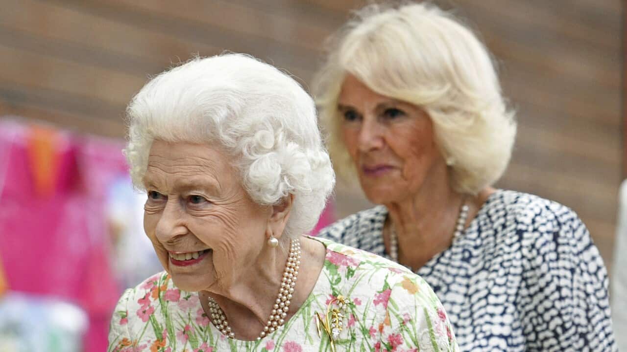 Britain's Queen Elizabeth II and Camilla, the Duchess of Cornwall