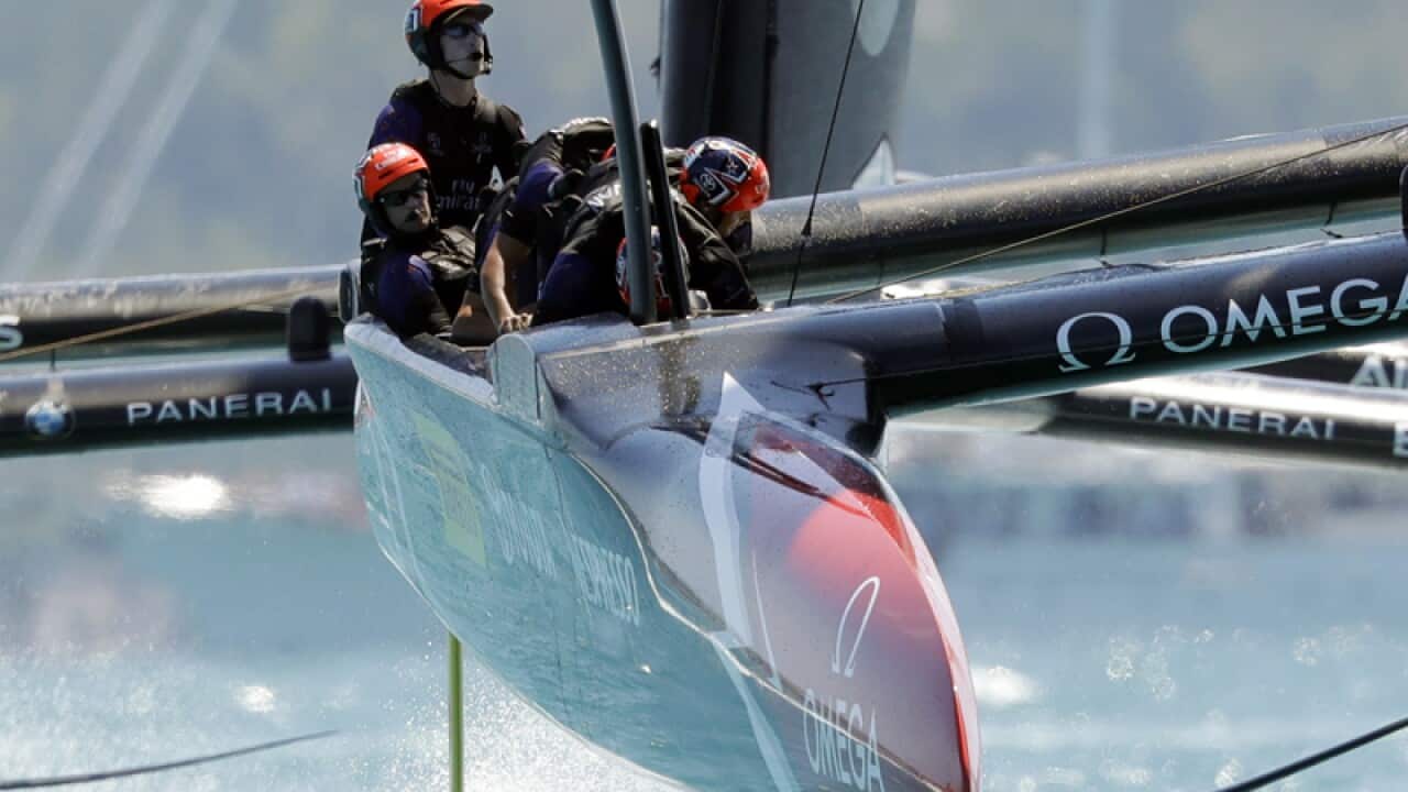 Team New Zealand in action during the America's Cup competition