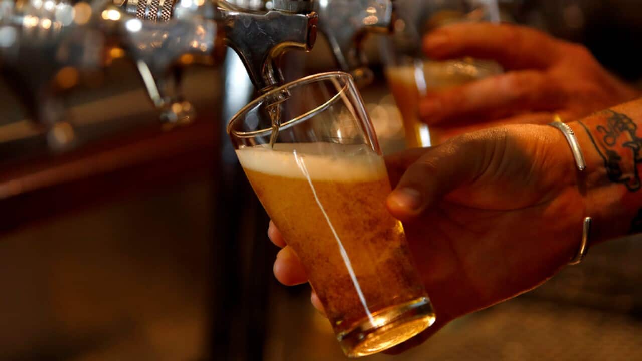 A beer is poured at a brewery (AAP)