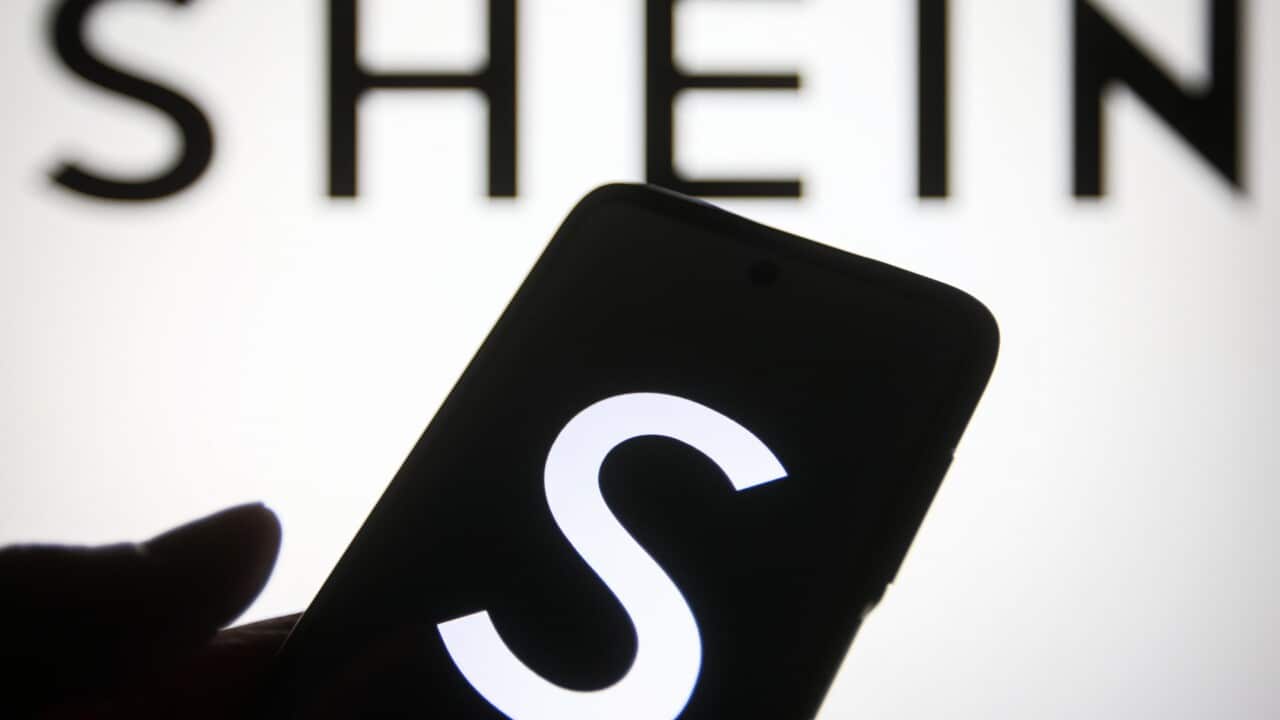 In this photo illustration a Shein logo of a Chinese online