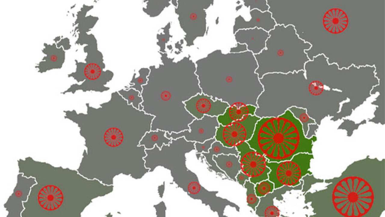 Romani population avaradge in Europe