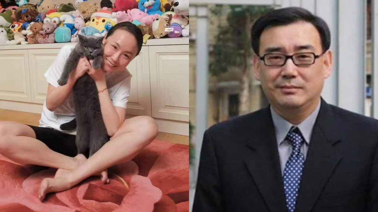 Chinese tennis player Peng Shuai (left) and Dr Yang Hengjun (right).