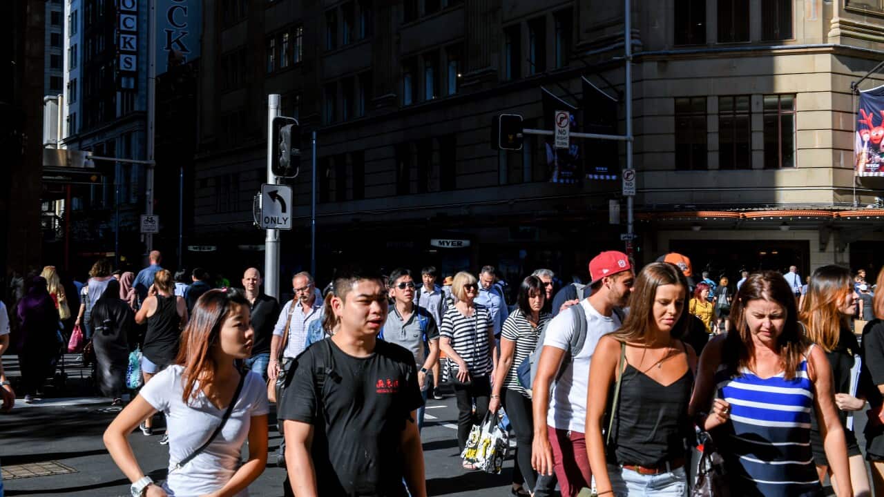 People walking on the street in Sydney's CBD