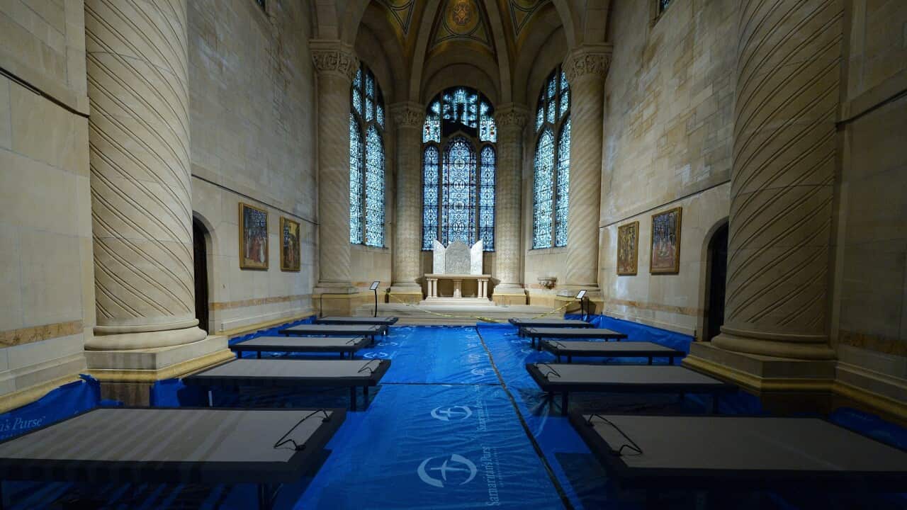 New York's St John the Divine cathedral is being transformed into a field hospital
